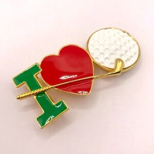 Dotty Smith “I Love Golf” Enamel Belt Buckle